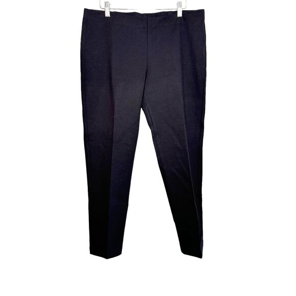 Eileen Fisher Ponte Pants Black Pull On Size‎ Large Capsule System Slim EEVS - Picture 1 of 8